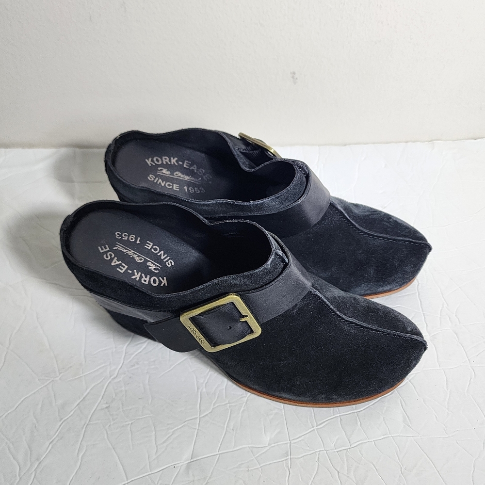 Kork-Ease Womens Shanaya Black Mules Size 10M Suede Shoes Closed Toe - Picture 4 of 9